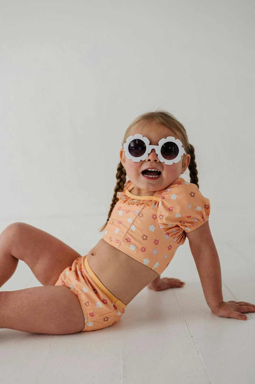 Girl's Puff Sleeve Swimsuit
