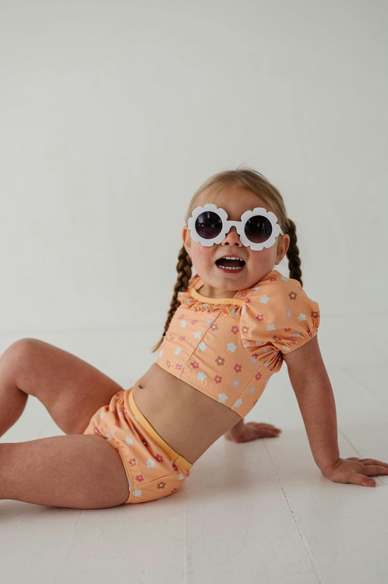 Girl's Puff Sleeve Swimsuit
