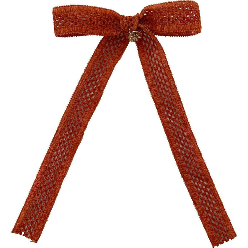 Della Chenille Lace Bow Long Tail Clip