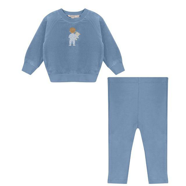 Velour Sweatshirt & Rib Leggings Set