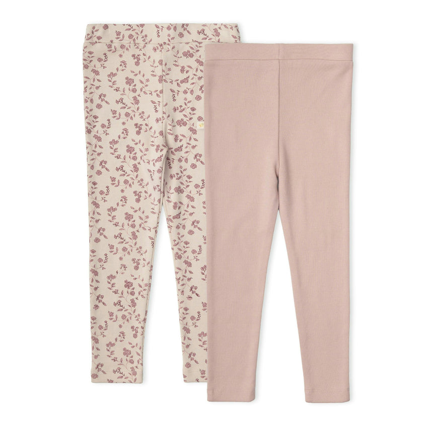 Organic Legging Set of 2 - Petal Whispers + Dusty Rose