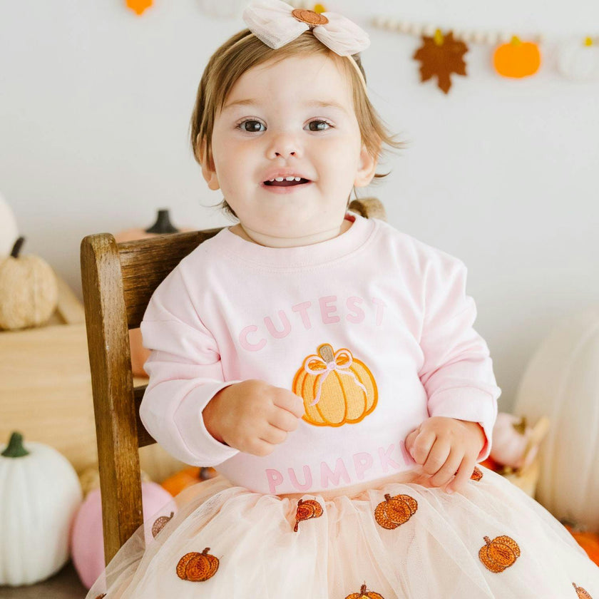 Pumpkin Tulle Bow Baby Headband