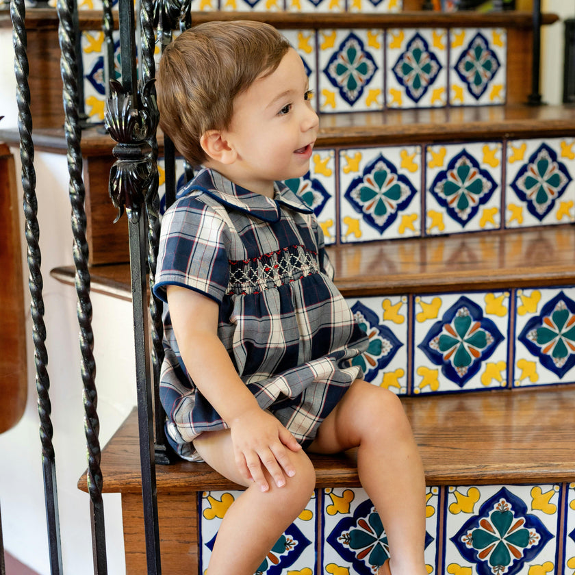 Angelo Boy Bubble - Navy Tartan