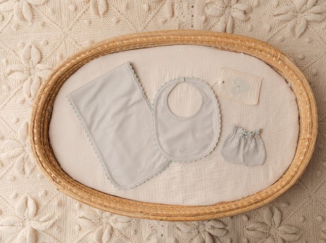 Bib/Mittens/Burp Cloth Set