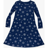 Snowflake Bamboo Girls' Long Sleeve Dress