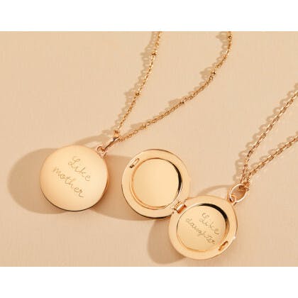 Personalized Locket Necklace, 14k Gold Plated