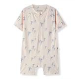 Sunset Jellyfish Zipper Shortall Swimsuit