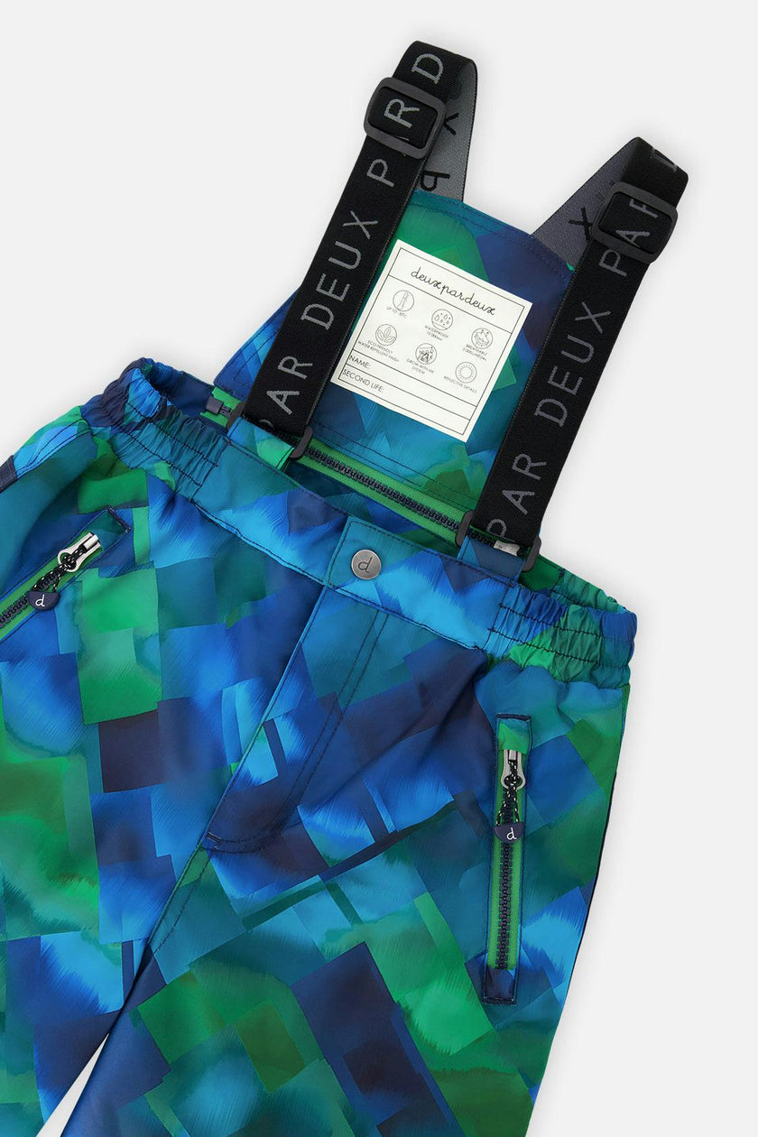 Two Piece Play Snowsuit Blue and Green Checkered Print