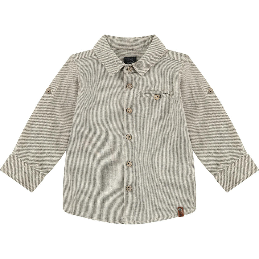 Textured Wooden Button Shirt