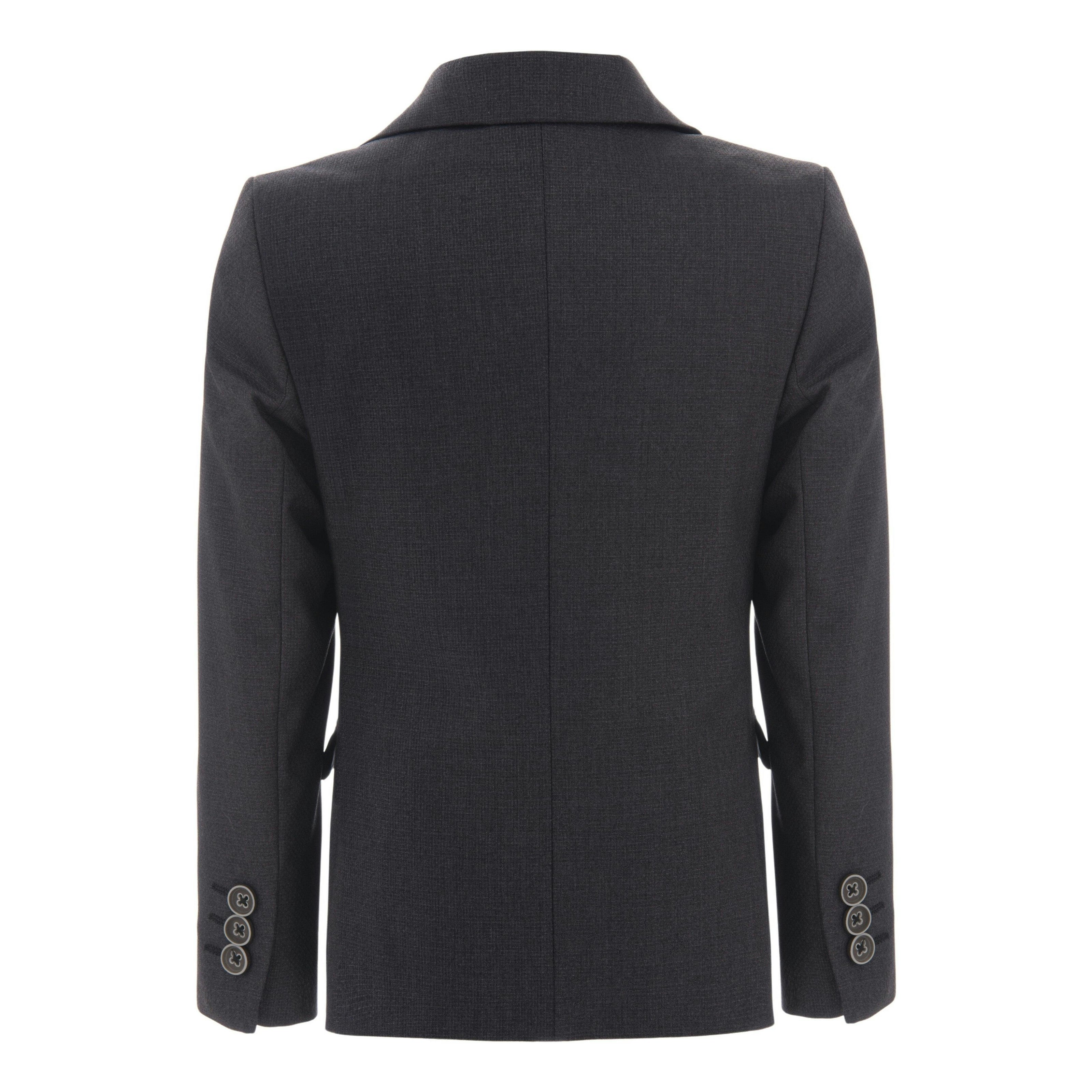Gray Twill Peak Lapel Blazer