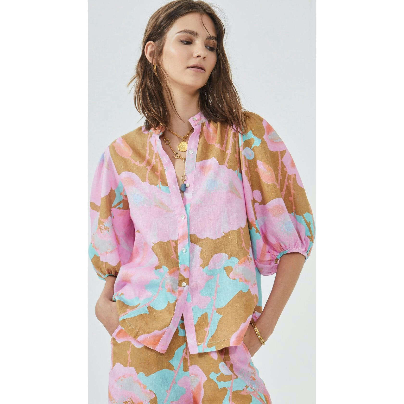 Bubble Linen Shirt - Aquarela