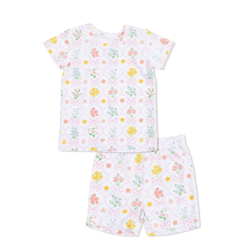Spring Blooms Bow Trellis - Loungewear Short Set
