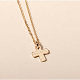 Personalized Cross Necklace, 14k Gold Plated