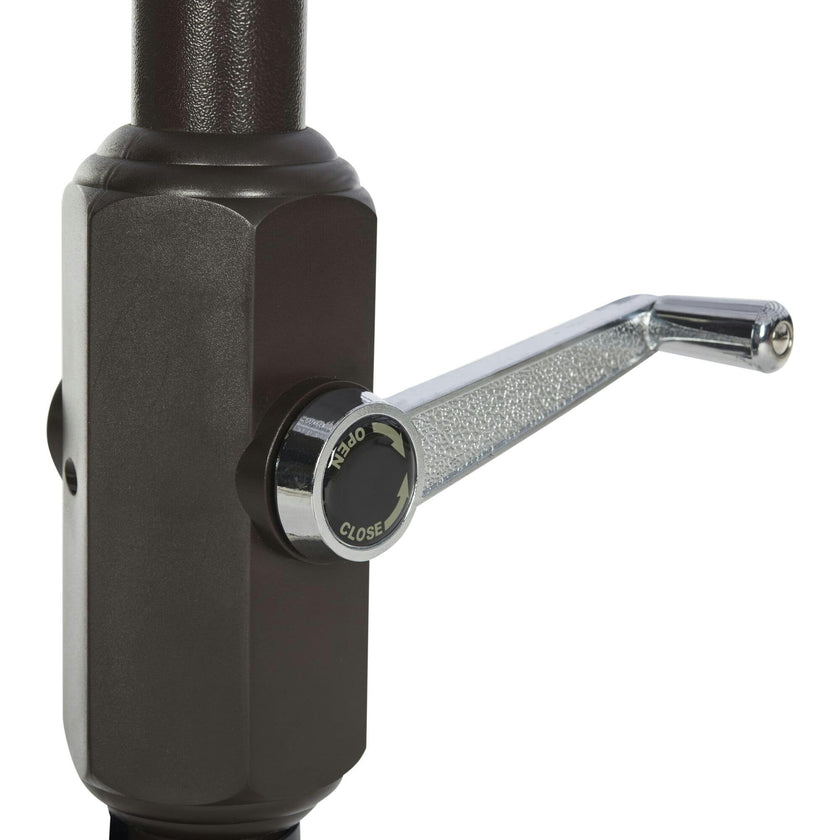 UV-Resistant Zimmerman 9' Crank Push-Button Tilt Umbrella
