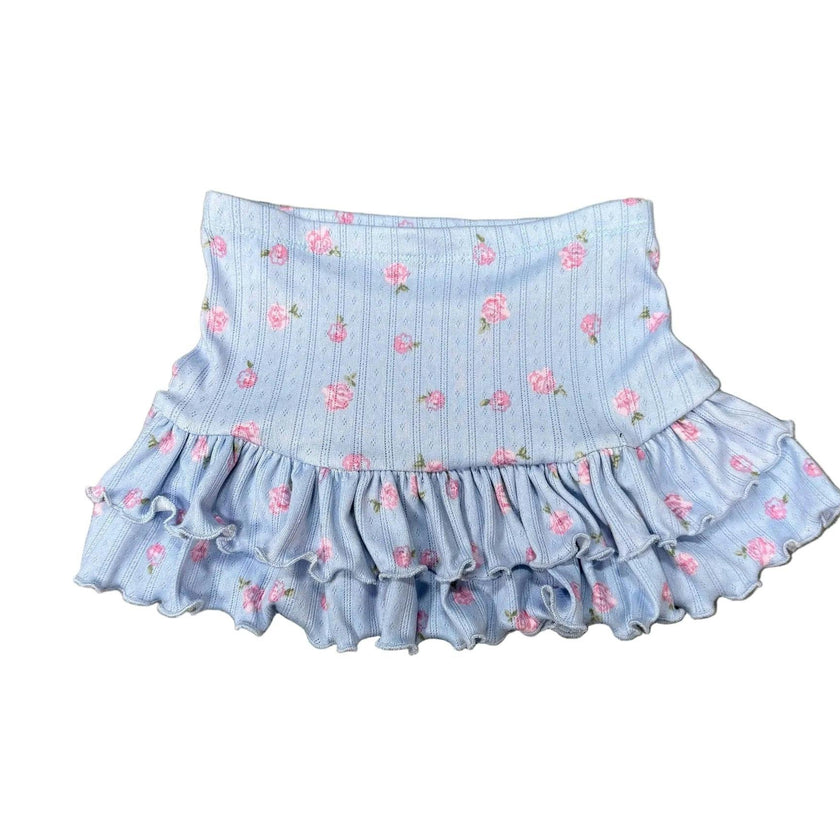 Girls Maggie Blue Floral Skirt