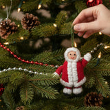 Handmade Felt Snowsuit Gal Christmas Ornament - in Red