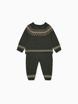 Olive Ramiro Merino Fair Isle Baby Knitted Set