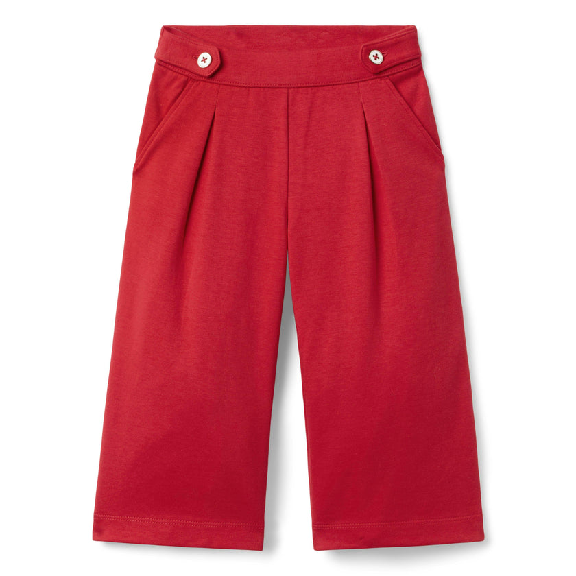Wide Leg Ponte Pant, red