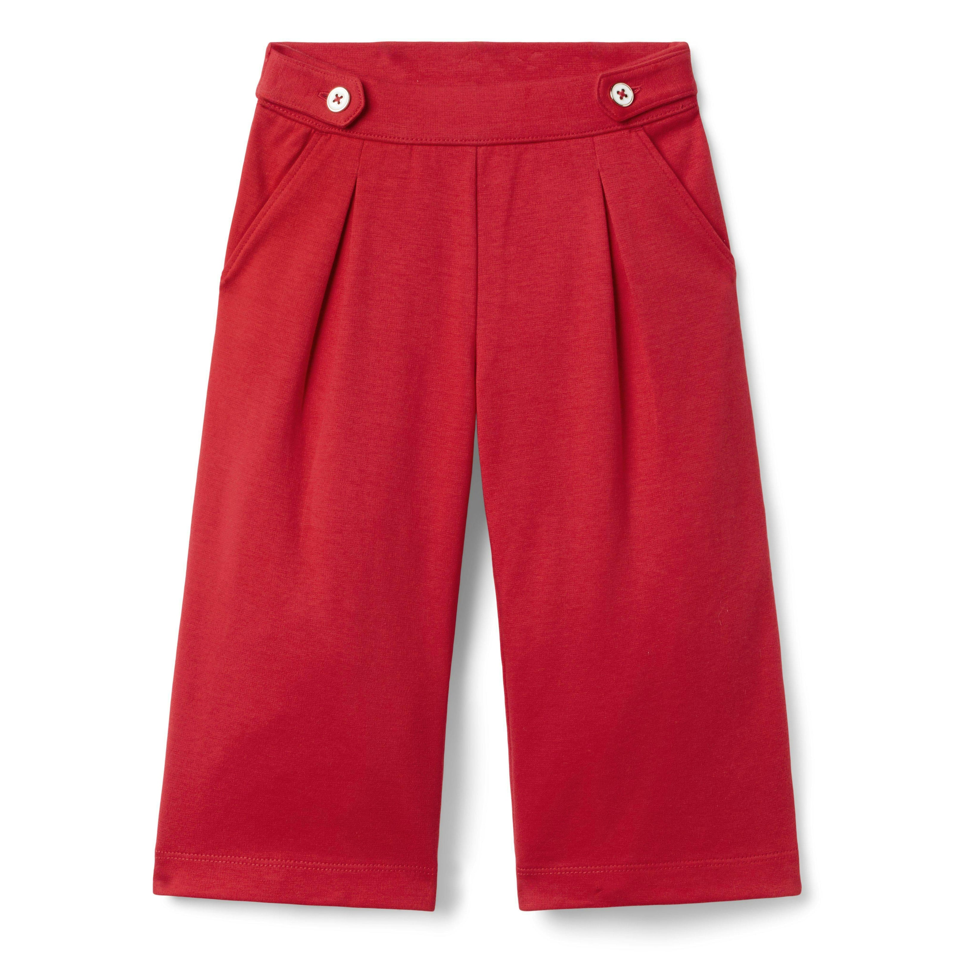 Wide Leg Ponte Pant, red