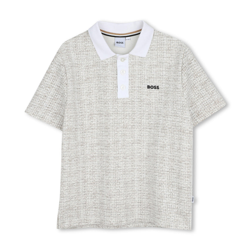 Ivory Micro-Check Polo Shirt