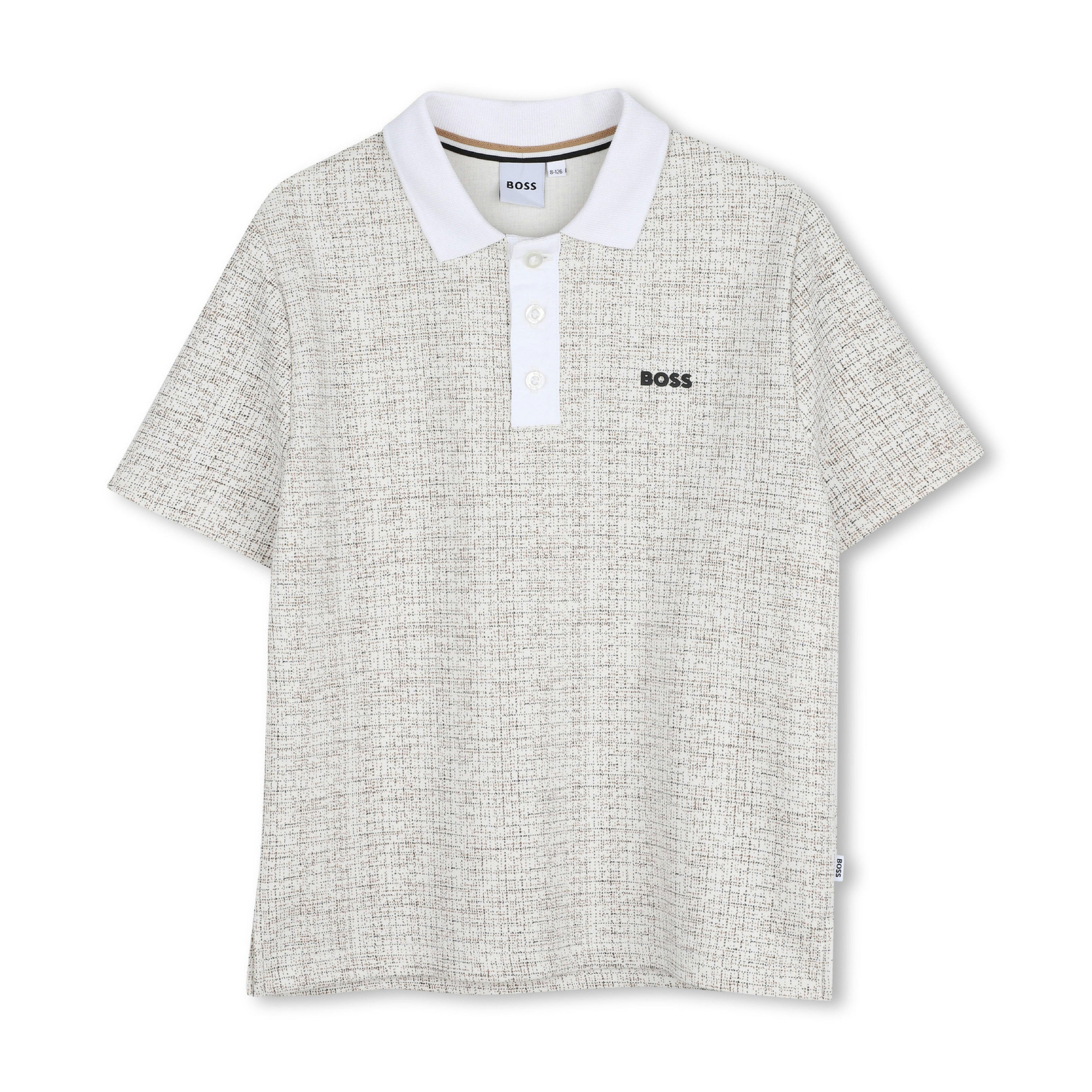 Ivory Micro-Check Polo Shirt