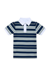 navy retro stripe polo shirt