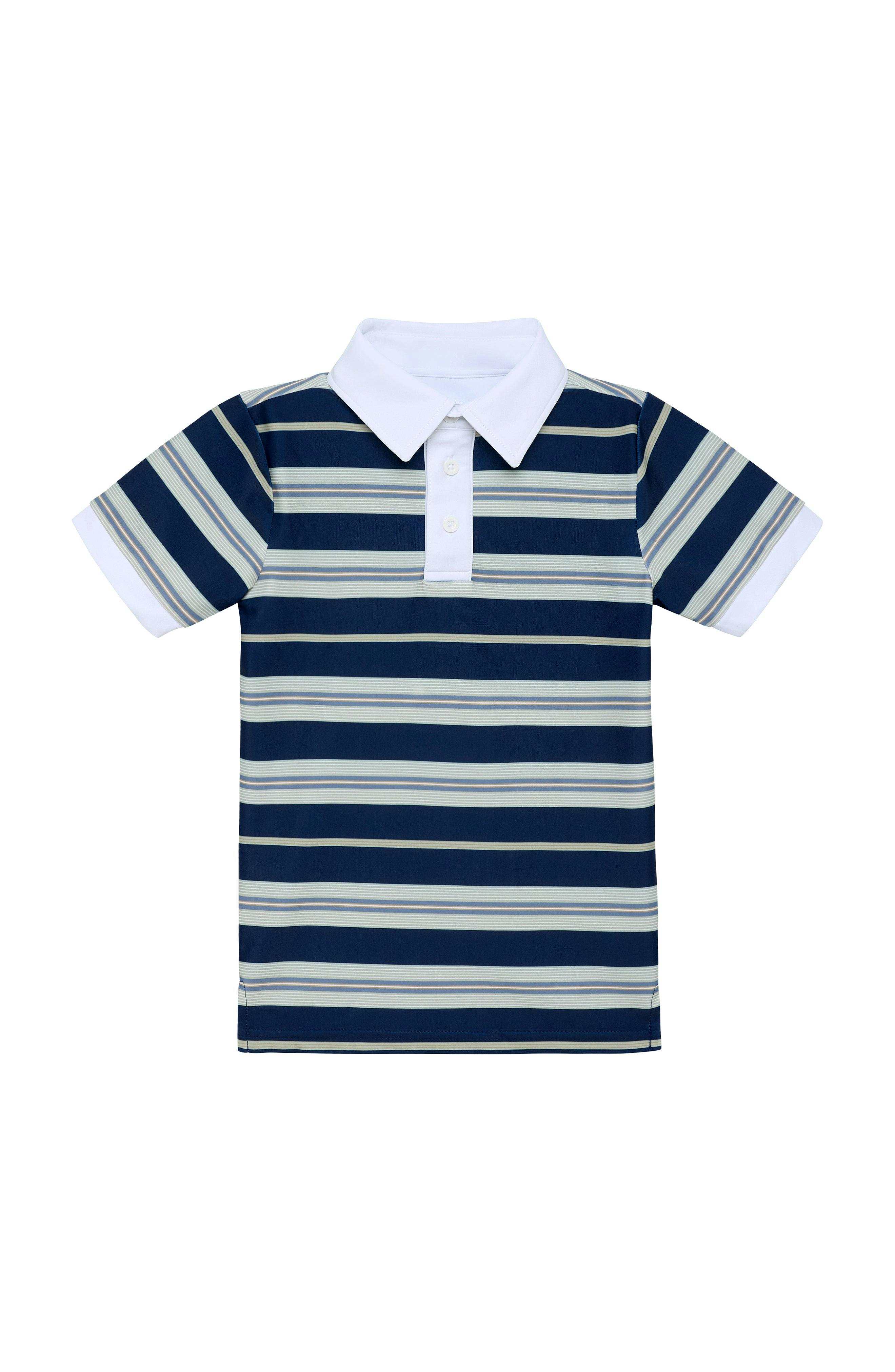 navy retro stripe polo shirt