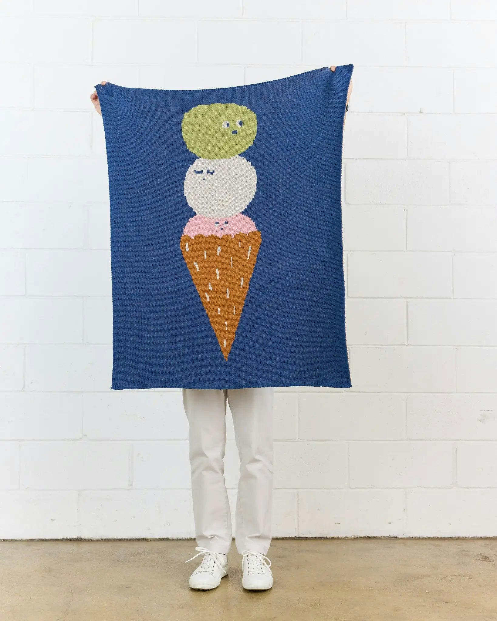 Ice Cream Knit Mini Blanket