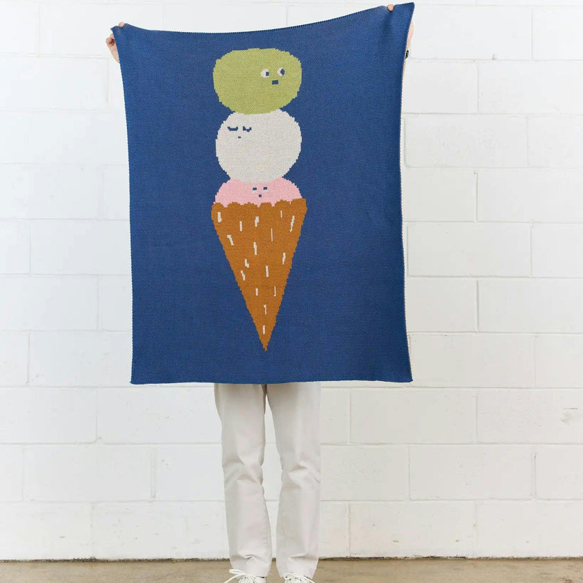 Ice Cream Knit Mini Blanket