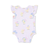 Vintage Spring Ducklings Pink - Ruffle Sleeve Bodysuit