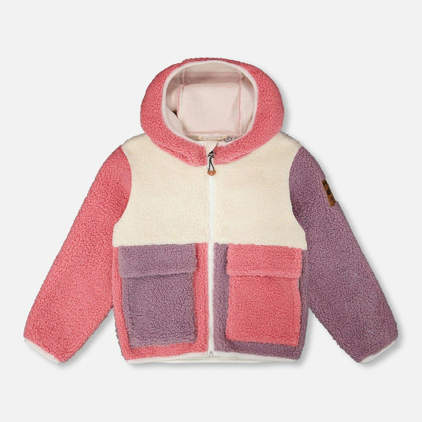 Sherpa Jacket Pink Colorblock