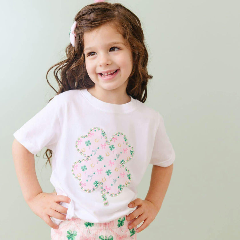 Ditsy Shamrock Patch St. Patrick's Day Short Sleeve T-Shirt