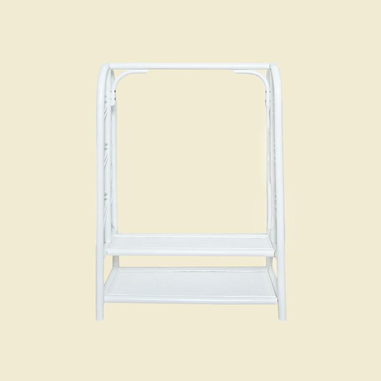 Handcrafted - Belle Kids Montessori Clothing Rack (White) - Rattan Wicker