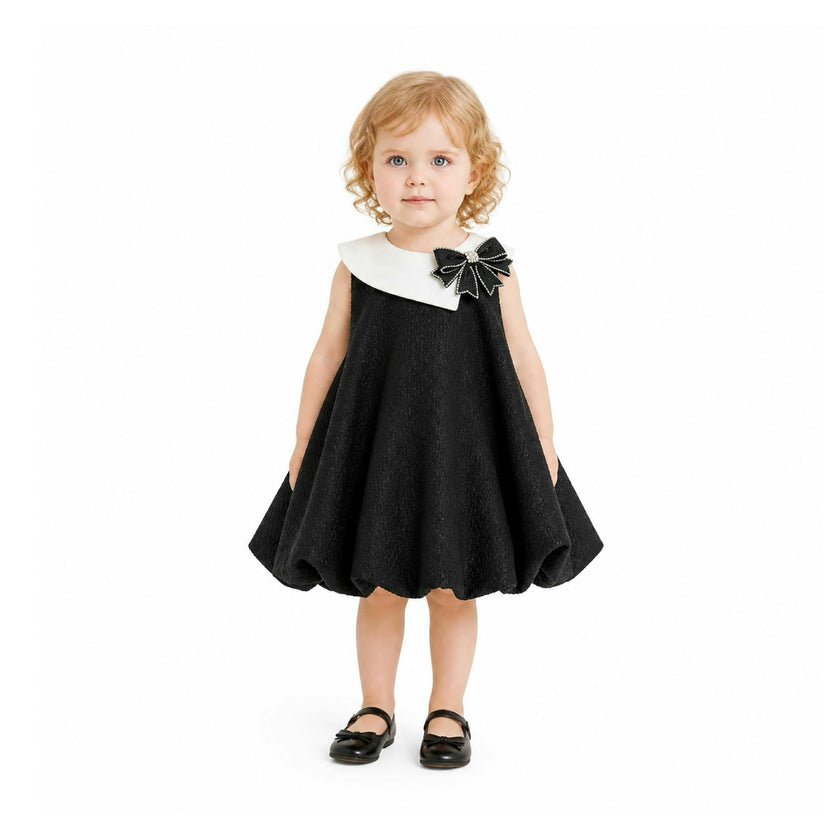 Black Stonelea Bow-Embellishment Dress