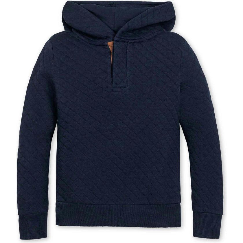 Quilted Hooded Sweatshirt, Blue