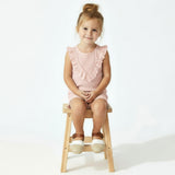 Organic Ruffle Top & Shorts Set - Blush