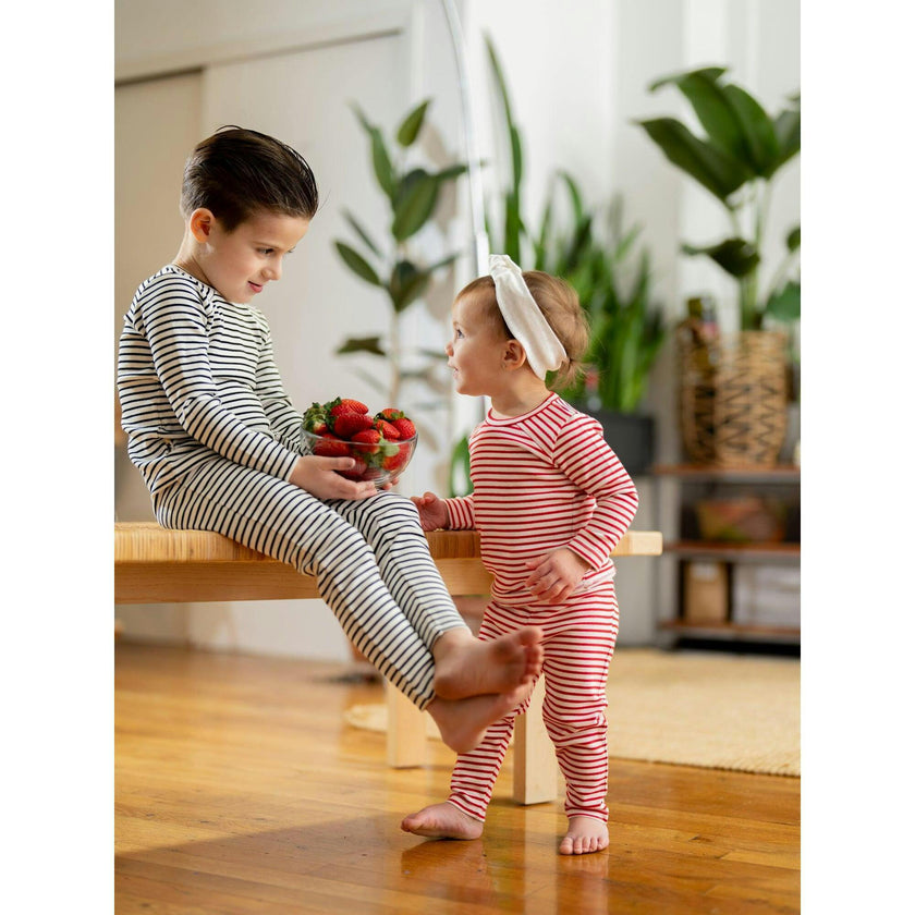 Directional Striped Raglan Sleeve Top & Pant Set