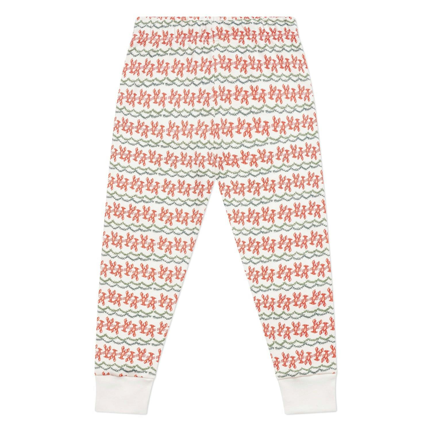 Christmas Lobsters Two Piece Kids Henley Pajamas