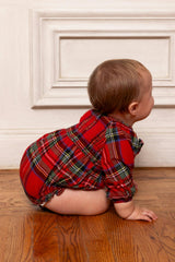 Baby Madeline Romper in Holiday Plaid