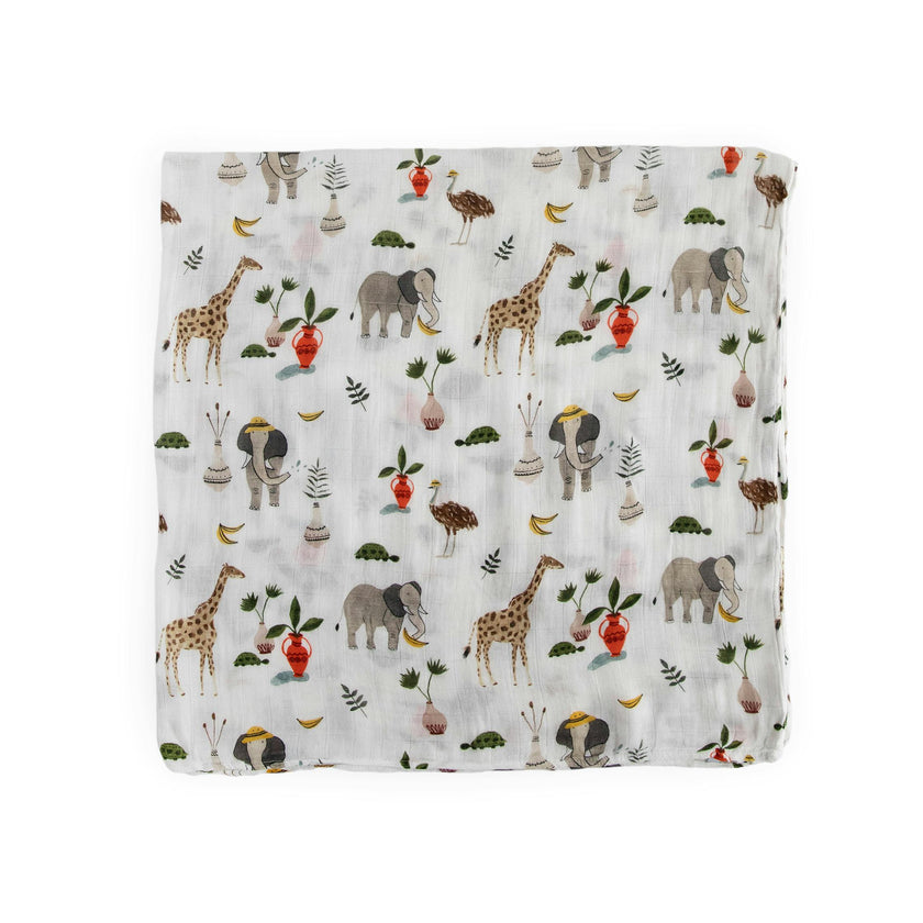Deluxe Muslin Swaddle Blanket - Safari Social