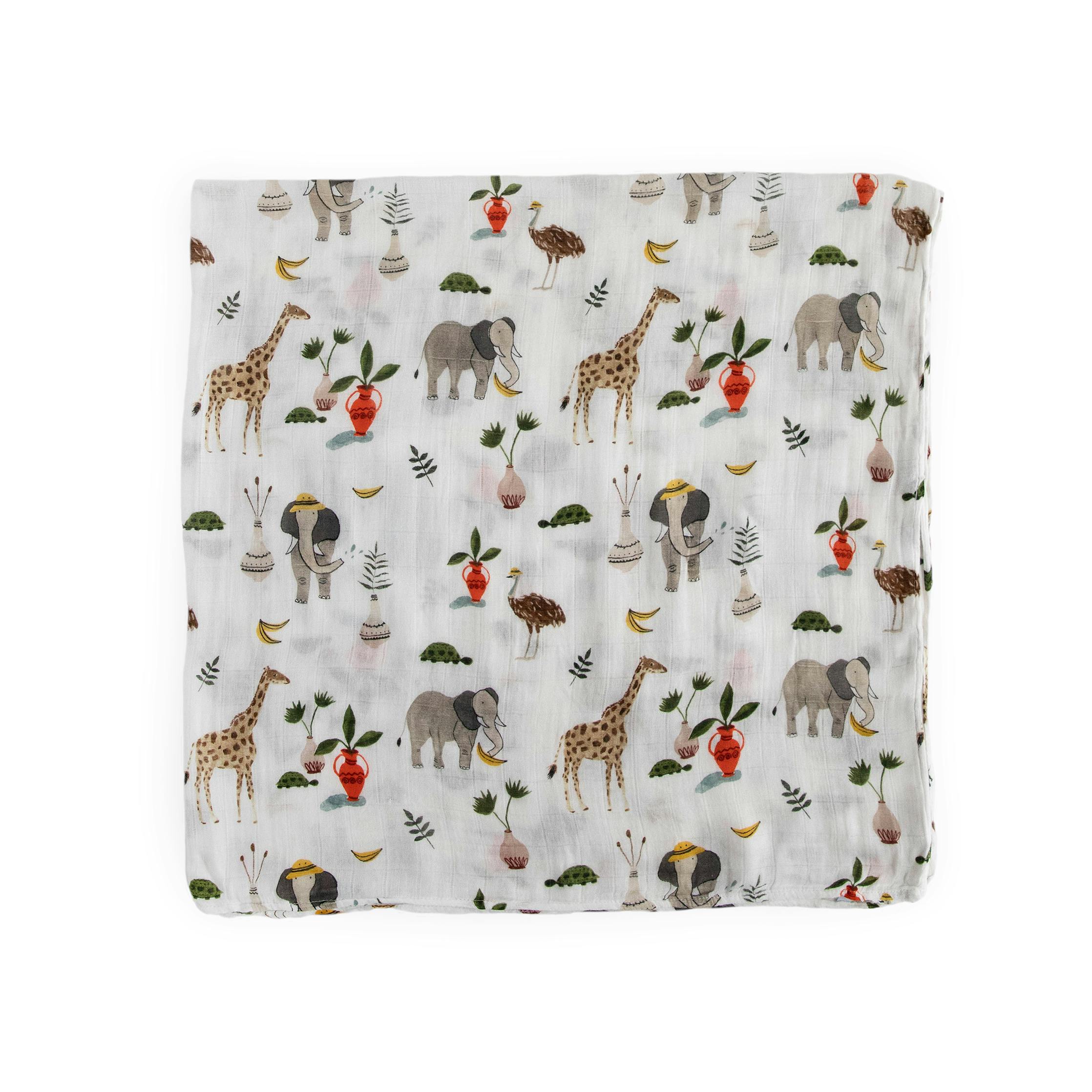 Deluxe Muslin Swaddle Blanket - Safari Social