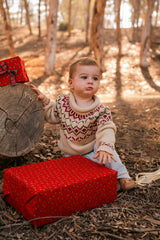 Intarsia Sweater in Ecru