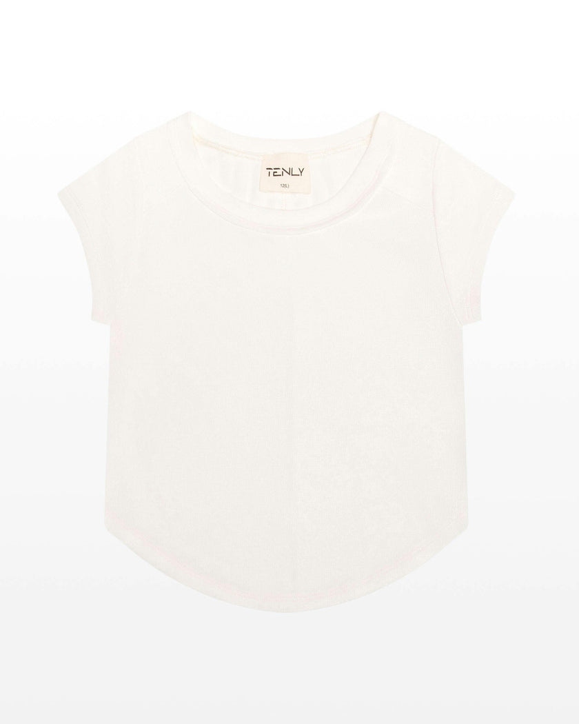 Rayon Rib Exposed Cap Sleeve Tee