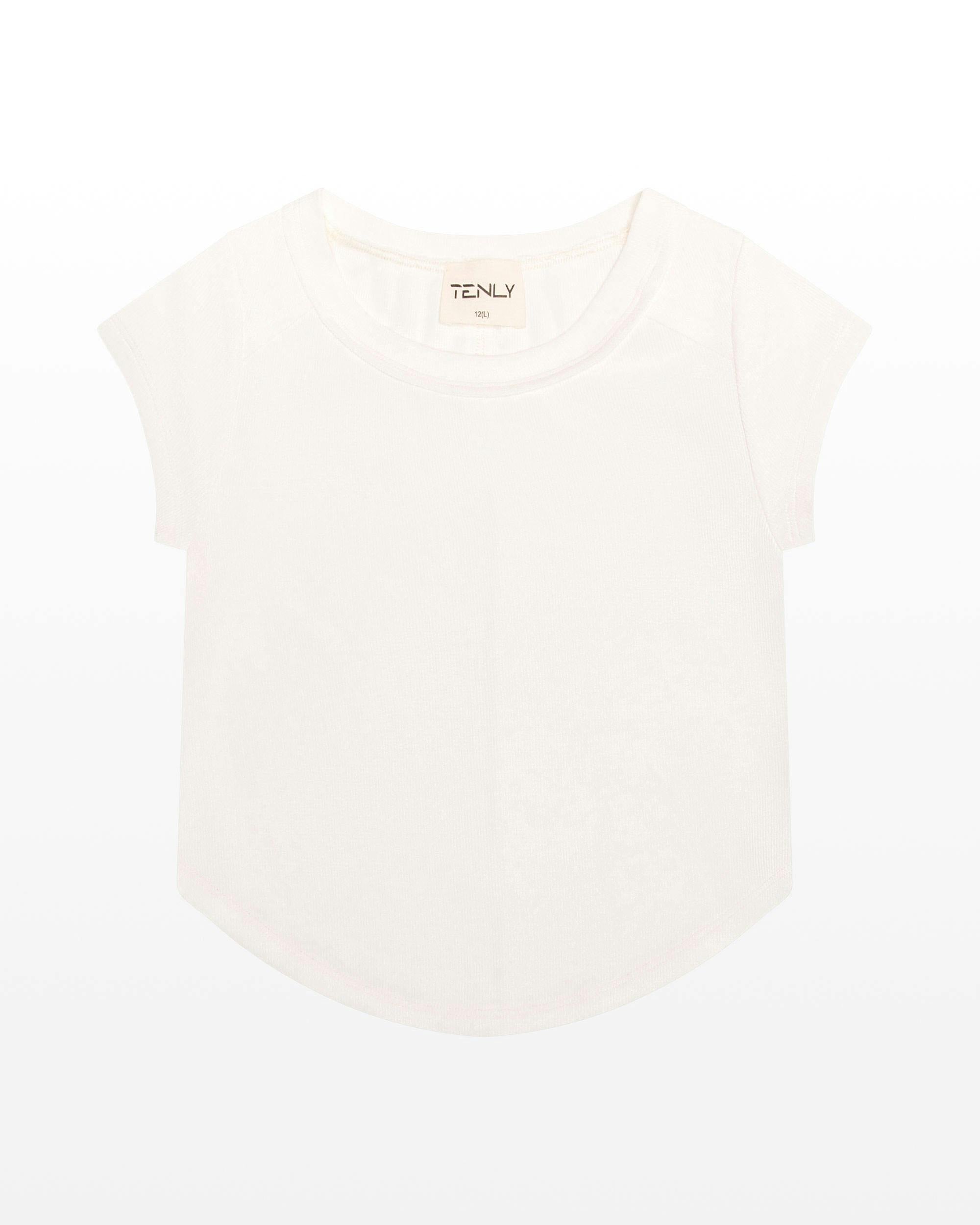 Rayon Rib Exposed Cap Sleeve Tee