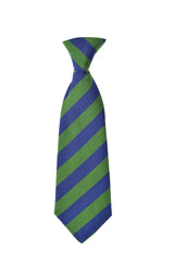 Cherwell Silk Neck Tie - Blue & Green Varsity Stripes