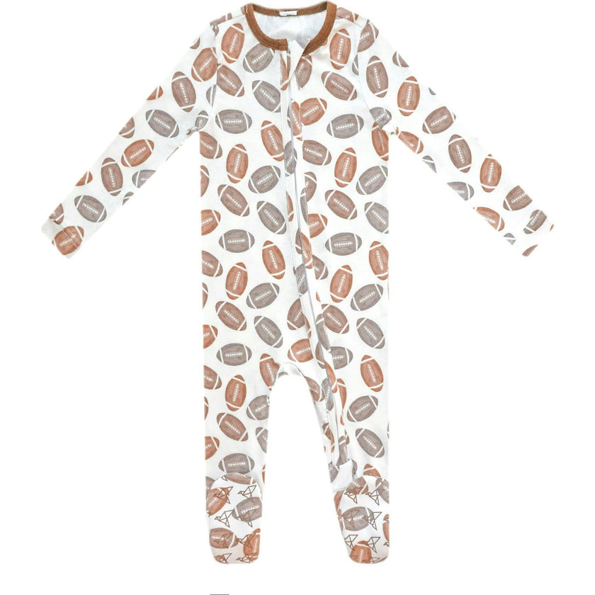 Blitz Print 2-Way Zip-Up Footie, Brown