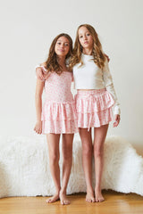 Willow Pastel Pink Ditsy Satin Skort