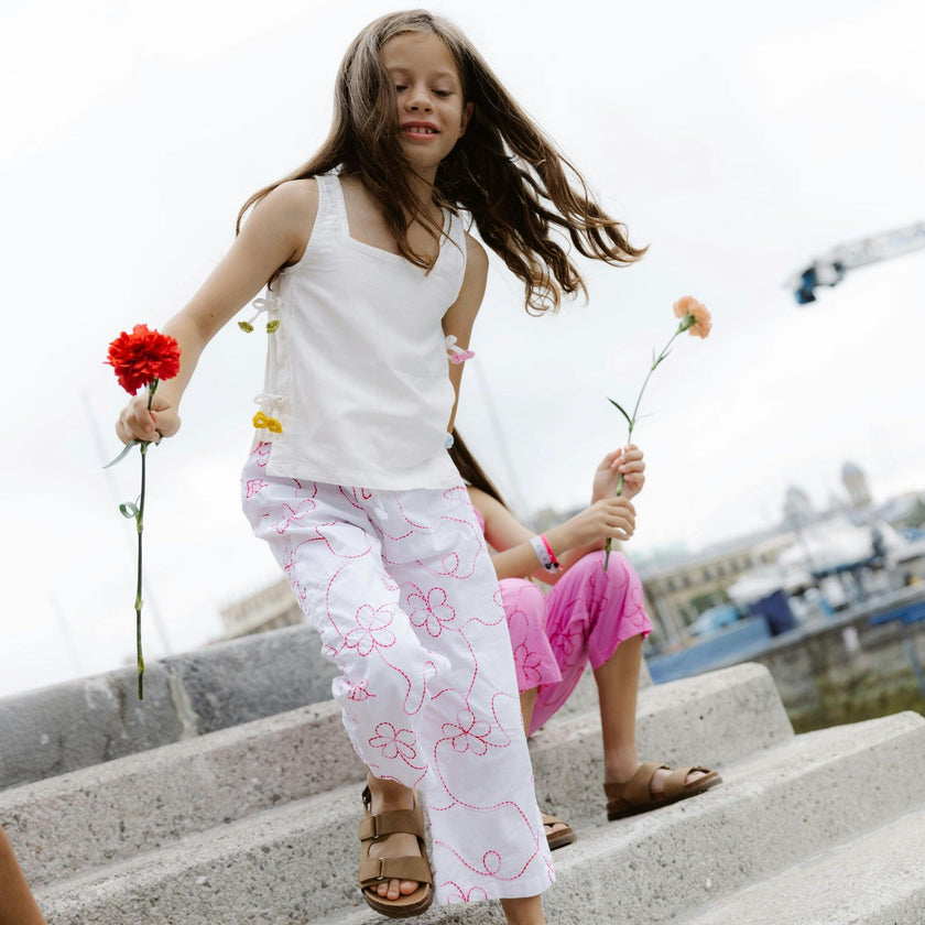 White Color jardin Top and Shorts Set