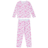 Women's Skydog Toile Pink Jersey Long PJ Set