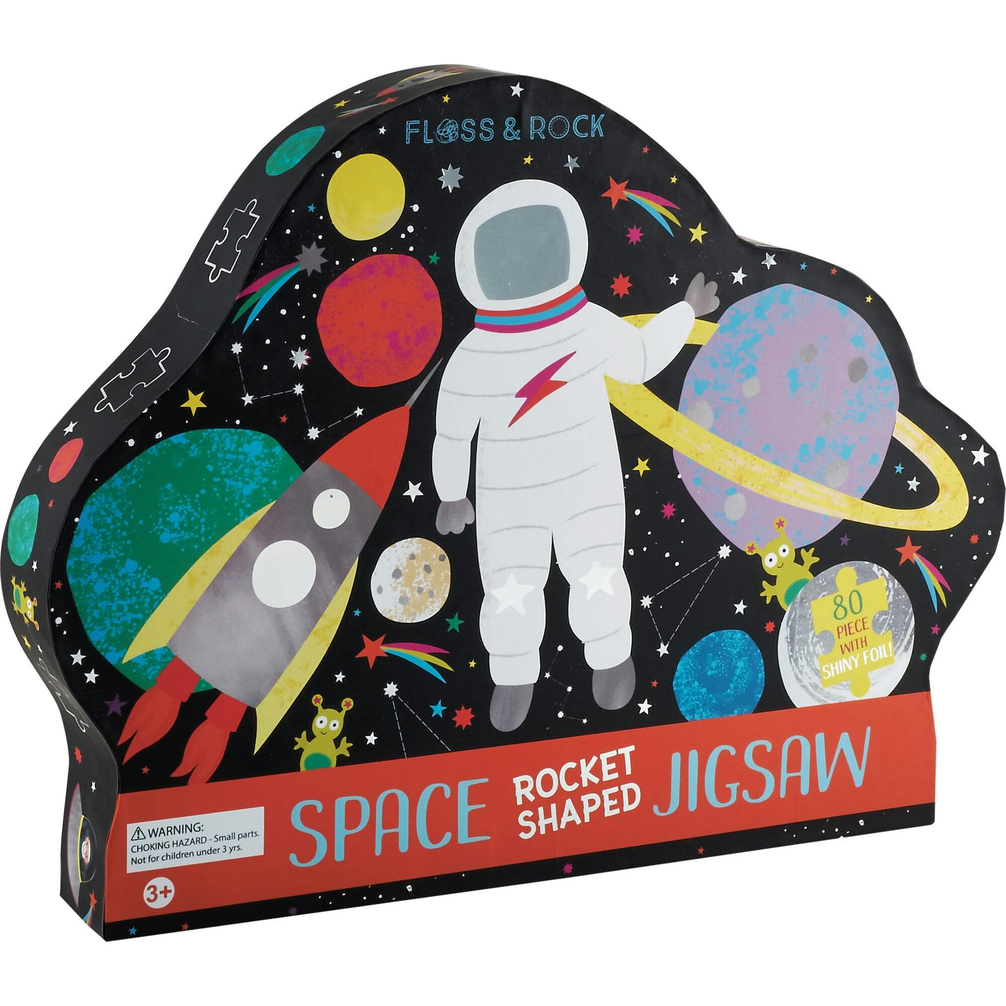 Space Rocket Shaped 80-Piece Puzzle